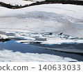 Snowmelt progresses at Mikurigaike Pond in Tateyama. 140633033