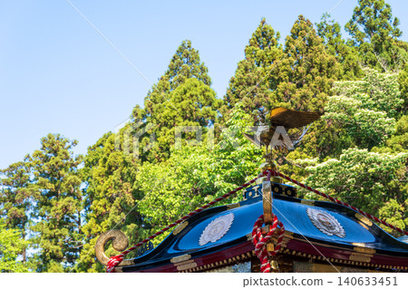 The magnificent portable shrines of the Sendai Aoba Festival adorn the city of Sendai. The magnificent portable shrines of the Sendai Aoba Festival adorn the city of Sendai. 140633451