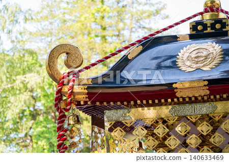 The magnificent portable shrines of the Sendai Aoba Festival adorn the city of Sendai. The magnificent portable shrines of the Sendai Aoba Festival adorn the city of Sendai. 140633469