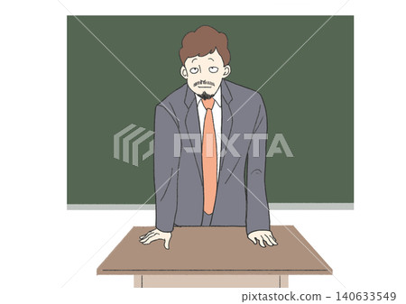 A male teacher conducting a lesson in a classroom. A male teacher conducting a lesson in a classroom. 140633549