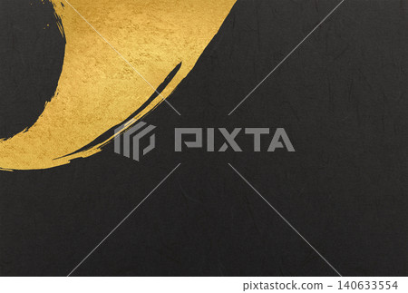 Japanese style background with gold brush art Japanese style background with gold brush art 140633554