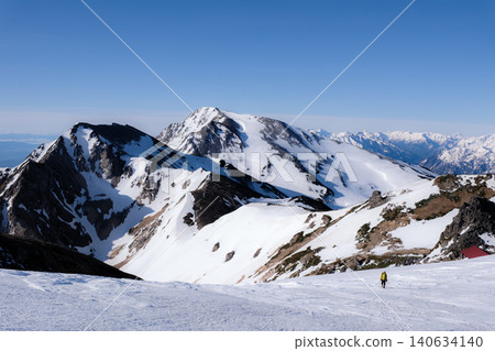 Hakuba-dake of the remaining snow Hakuba-dake of the remaining snow 140634140