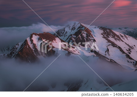 Hakuba-dake of the remaining snow Hakuba-dake of the remaining snow 140634205