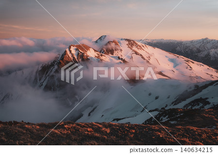 Hakuba-dake of the remaining snow Hakuba-dake of the remaining snow 140634215