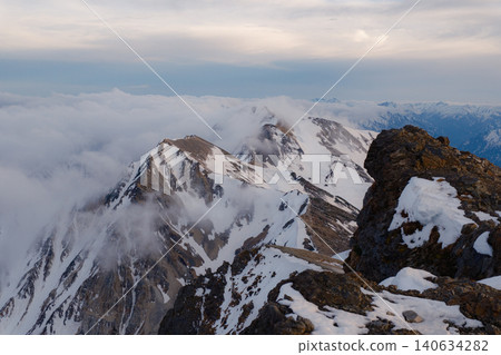 Hakuba-dake of the remaining snow Hakuba-dake of the remaining snow 140634282