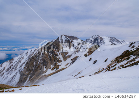 Hakuba-dake of the remaining snow Hakuba-dake of the remaining snow 140634287