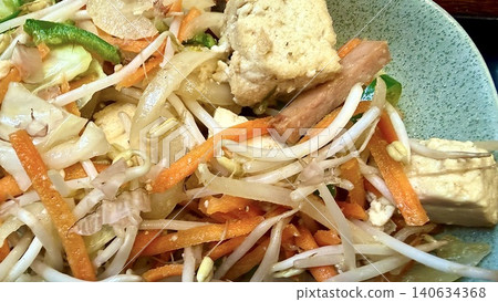 Tofu champuru: Stir-fried spam and Okinawan tofu Tofu champuru: Stir-fried spam and Okinawan tofu 140634368