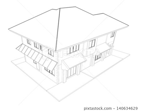 3D illustration of residential project 3D illustration of residential project 140634629