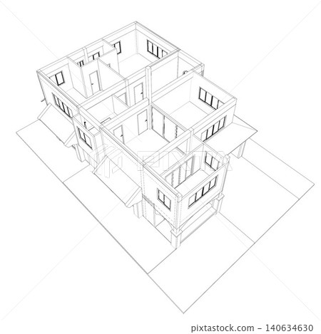 3D illustration of residential project 3D illustration of residential project 140634630