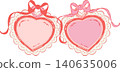 Heart locket gift jewelry with bow for mothers day and valentines day cartoon illustration 140635006