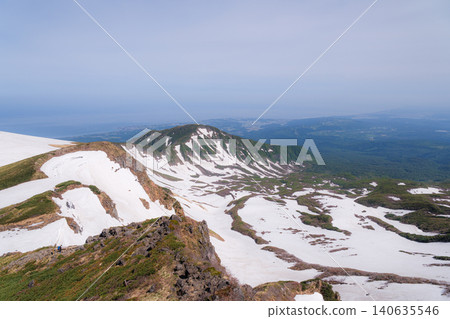Mt. Chokai with the remaining snow Mt. Chokai with the remaining snow 140635546