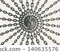 Twelve chains radiating outwards; security; crime; 3D illustration 140635576