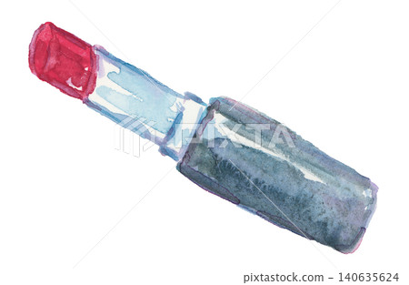 一幅用透明水彩繪製的時尚唇部插畫。 一幅用透明水彩繪製的時尚唇部插畫。 140635624