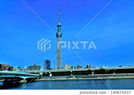 View of Tokyo Skytree and Kototoi Bridge from Sumida Park View of Tokyo Skytree and Kototoi Bridge from Sumida Park 140635637