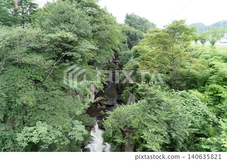 Raikyo Gorge in Akiu Onsen, Sendai City, Miyagi Prefecture Raikyo Gorge in Akiu Onsen, Sendai City, Miyagi Prefecture 140635821