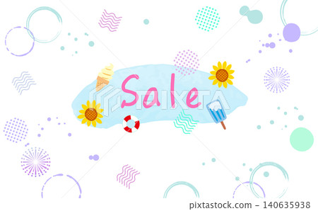 A refreshing and pop-style sale with a summer illustration background. A refreshing and pop-style sale with a summer illustration background. 140635938
