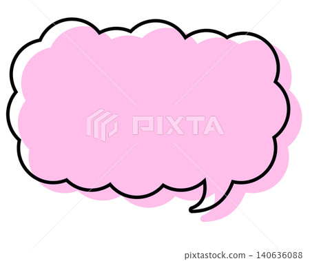 A simple speech bubble with misaligned lines, a long, thin cloud shape A simple speech bubble with misaligned lines, a long, thin cloud shape 140636088