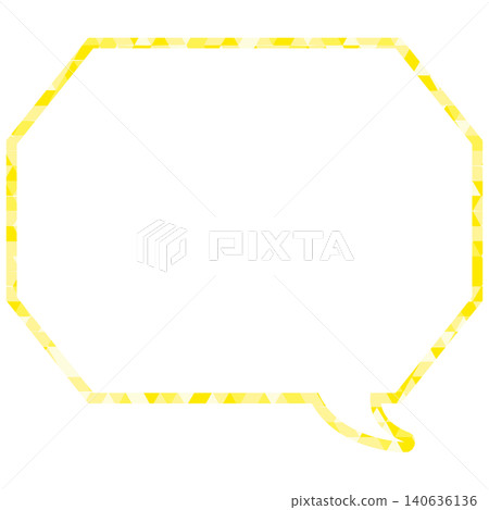 Stained glass style speech bubble, triangular pattern, octagonal shape with corners Stained glass style speech bubble, triangular pattern, octagonal shape with corners 140636136