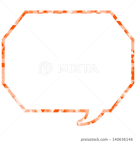 Stained glass style speech bubble, triangular pattern, octagonal shape with corners Stained glass style speech bubble, triangular pattern, octagonal shape with corners 140636148