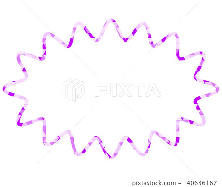 Stained glass style speech bubble, triangular pattern, elongated rounded jagged shape Stained glass style speech bubble, triangular pattern, elongated rounded jagged shape 140636167