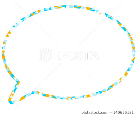 Stained glass style speech bubble, triangular pattern, round shape Stained glass style speech bubble, triangular pattern, round shape 140636181