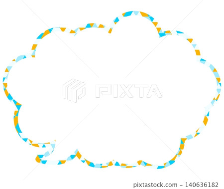 Stained glass style speech bubble, triangular pattern, rounded cloud shape Stained glass style speech bubble, triangular pattern, rounded cloud shape 140636182