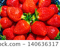Fresh organic strawberries background, Fresh ripe organic strawberry in a dark plate 140636317