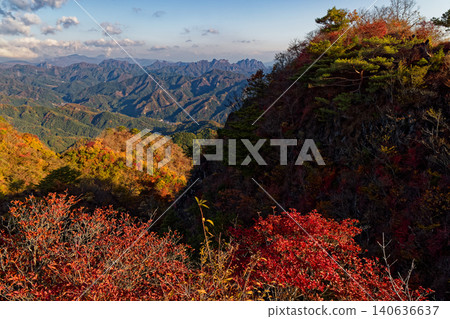 從西上州的二之岳眺望妙義岳。 140636637