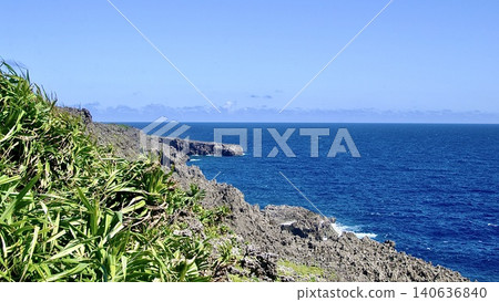 The cliffs and blue sea of Yonaguni Island in the Yaeyama Islands of Okinawa Prefecture The cliffs and blue sea of Yonaguni Island in the Yaeyama Islands of Okinawa Prefecture 140636840