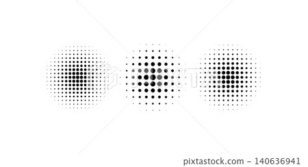 Set of halftone circles. classic circular halftone dot pattern Set of halftone circles. classic circular halftone dot pattern 140636941