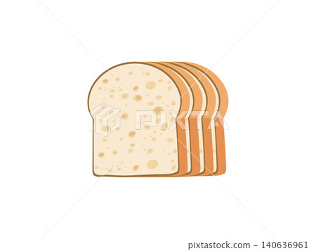 Slice of white bread 3d realistic illustration on transparent background Slice of white bread 3d realistic illustration on transparent background 140636961