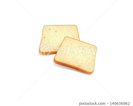 Slice of white bread isolated on transparent background Slice of white bread isolated on transparent background 140636962