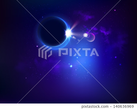 Solar lunar moon eclipse design. Mysterious natural phenomenon outer planet Solar lunar moon eclipse design. Mysterious natural phenomenon outer planet 140636969