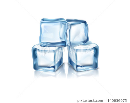 Stack of 3d realistic ice cubes showing fresheness Stack of 3d realistic ice cubes showing fresheness 140636975