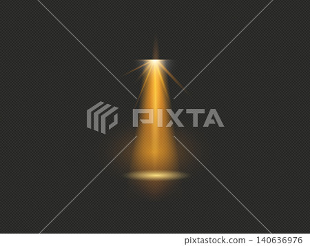 Stage spotlights emit strong white directional light beams. Reflections add depth to spotlight scenes on floor Stage spotlights emit strong white directional light beams. Reflections add depth to spotlight scenes on floor 140636976