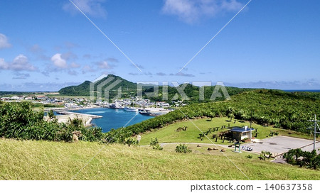 The view of the sea and hills from Nishizaki Observatory on Yonaguni Island, Okinawa Prefecture. The view of the sea and hills from Nishizaki Observatory on Yonaguni Island, Okinawa Prefecture. 140637358
