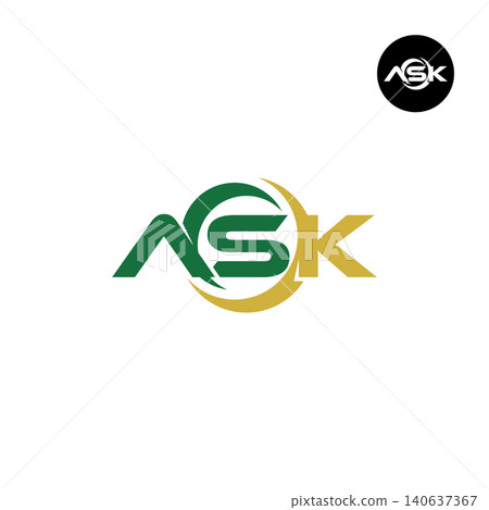 Letter ASK Logo Design Readymade Initial Letter ASK Logo Design Readymade Initial 140637367