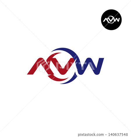 Letter AVW Logo Design Readymade Initial Letter AVW Logo Design Readymade Initial 140637548