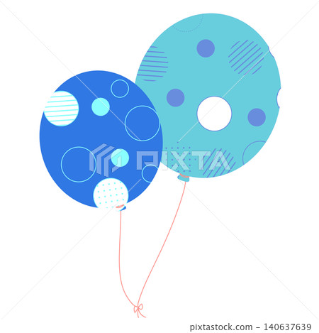 藍色和綠松石色的氣球 藍色和綠松石色的氣球 140637639