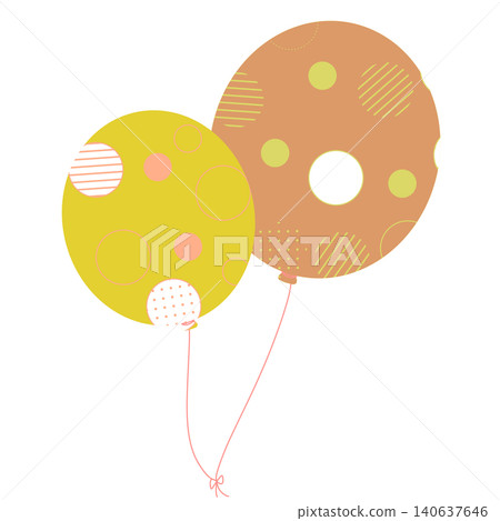 Yellow and terracotta balloons Yellow and terracotta balloons 140637646