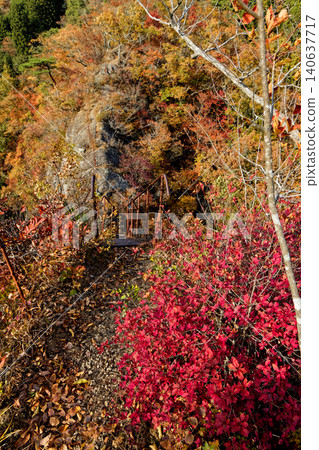 Autumn foliage on the rocky ridge of Kurotakiyama Goroho in western Joshu. Autumn foliage on the rocky ridge of Kurotakiyama Goroho in western Joshu. 140637717