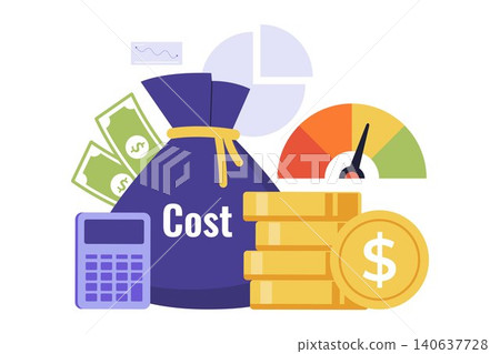 Illustration of Cost Optimization Concept with Budget Money Bag 140637728