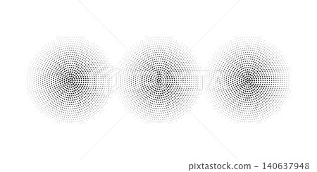 Circular Radial Half tone design elements set Circular Radial Half tone design elements set 140637948