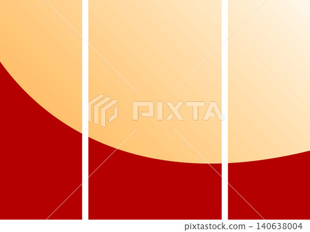 Red and gold gradient geometric frame with a modern curved background and white vertical border design. 140638004