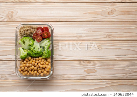 Healthy vegetarian meal prep container broccoli Healthy vegetarian meal prep container broccoli 140638044
