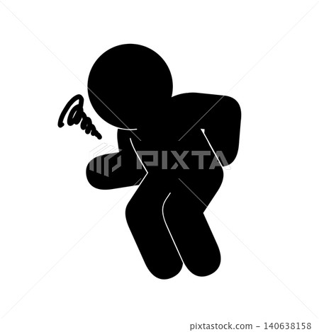 Pictogram of a person suffering from back pain Pictogram of a person suffering from back pain 140638158