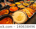 Variety of authentic Thai street food and Southern Thai curries at a local market stall 140638496
