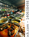 Variety of authentic Thai street food and Southern Thai curries at a local market stall 140638498