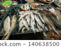 Fresh fish displayed for sale at a traditional local market in Thailand 140638500