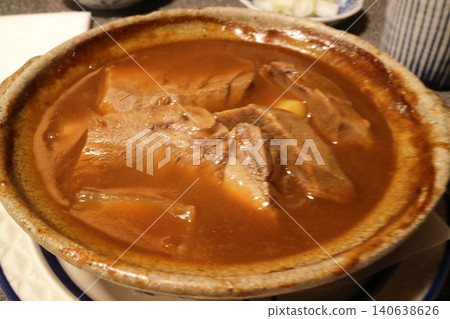 Beef stew in an earthenware pot Beef stew in an earthenware pot 140638626